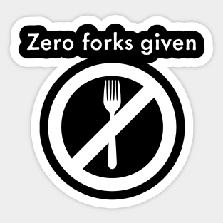 Zero forks given Sticker